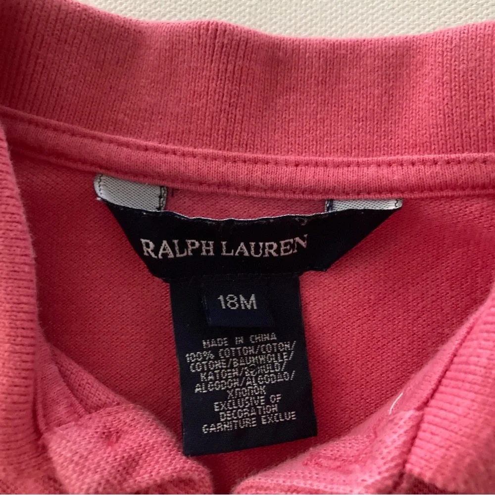 Ralph Lauren Baby Girl 18 Months Pink Polo Ruffle Dress